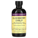 Honey Gardens, Elderberry Syrup with Apitherapy Raw Honey, Organic Apple Cider Vinegar, and Propolis , 4 fl oz (120 ml) - Supply Center USA