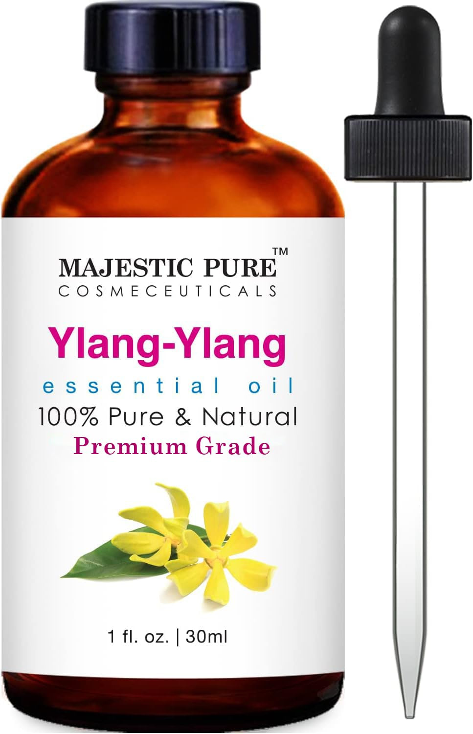 Majestic Pure Lavender Essential Oil with Glass Dropper | 100% Pure and Natural Lavender Oil | Premium Grade Essential Oils for Diffusers, Skin, Aromatherapy, Massage | 4 Fl Oz