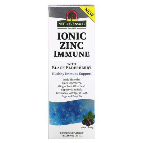 Nature's Answer, Ionic Zinc Immune with Black Elderberry, 4 fl oz (120 ml) - Supply Center USA