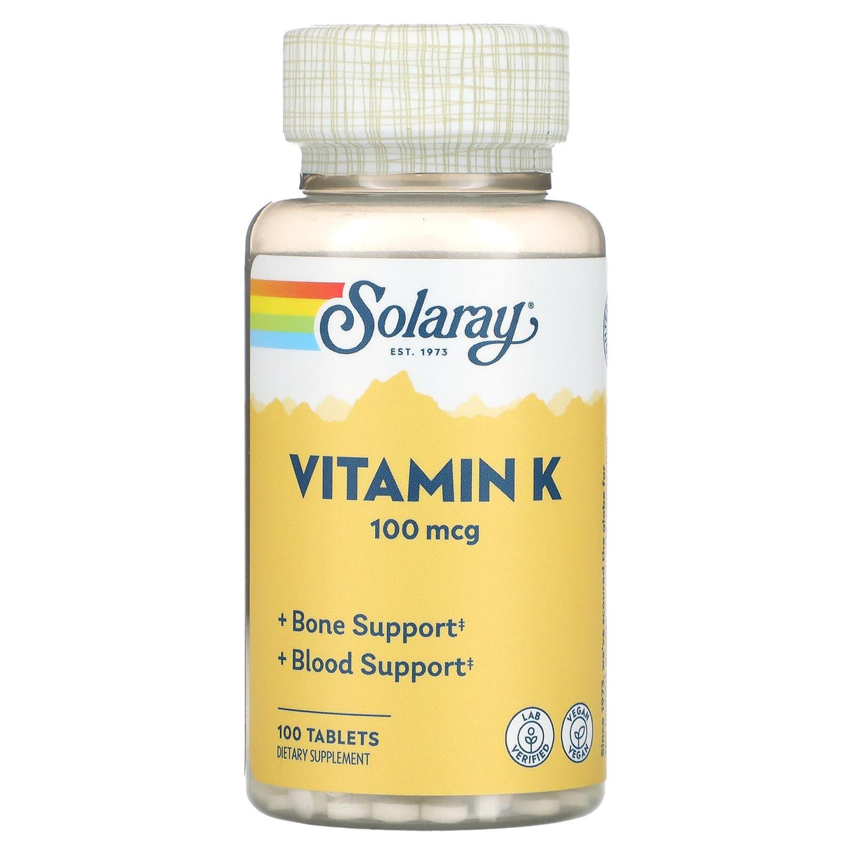 Solaray, Vitamin K, 100 mcg, 100 Tablets - Supply Center USA