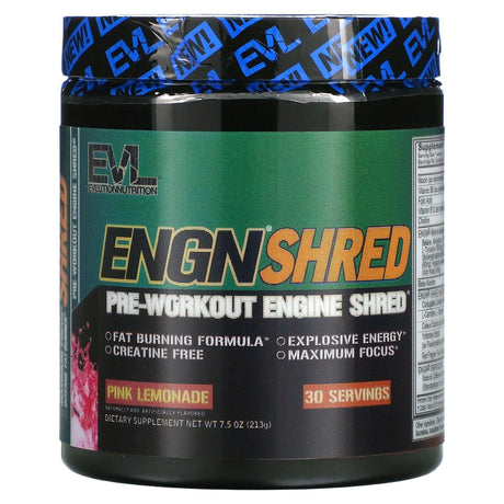 EVLution Nutrition, ENGN Shred, Pre-Workout Engine Shred, Blue Raz, 8.5 oz (240 g) - Supply Center USA