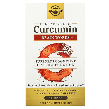 Solgar, Full Spectrum Curcumin, Brain Works, 90 Licaps - Supply Center USA