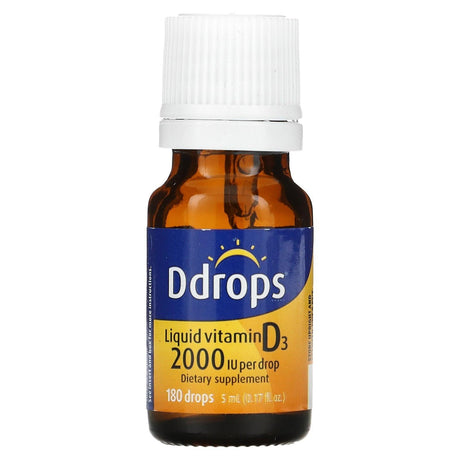 Ddrops, Liquid Vitamin D3, 2,000 IU, 0.17 fl oz (5 ml) - Supply Center USA