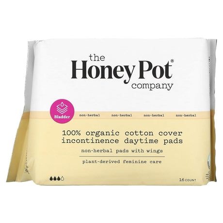 The Honey Pot Company, 100% Organic Cotton Cover Incontinence Daytime Pads, 16 Count - Supply Center USA