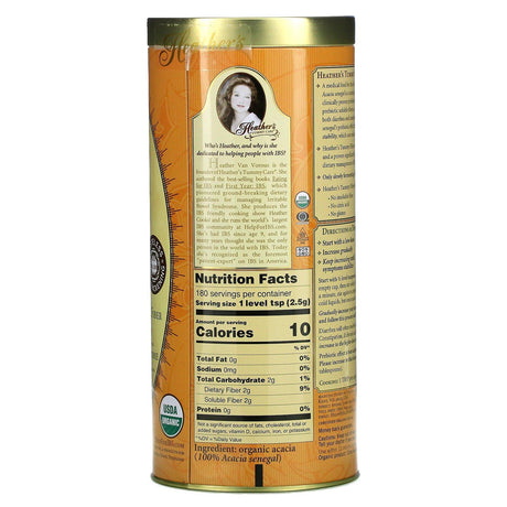 Heather's Tummy Care, Tummy Fiber, Organic Acacia Senegal Fiber, 16 oz (453 g) - Supply Center USA