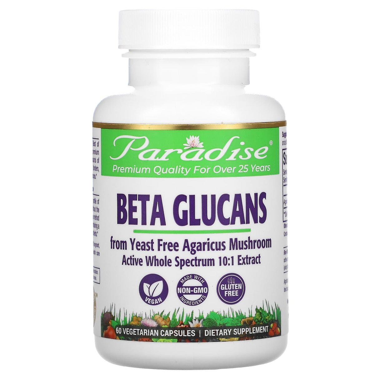 Paradise Herbs, Beta Glucans, 60 Vegetarian Capsules - Supply Center USA