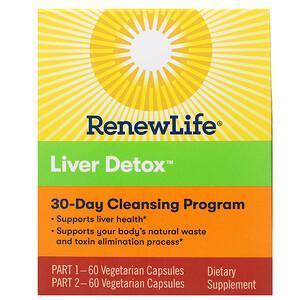 Renew Life, Liver Detox, 30-Day Cleansing Program, 2 Bottles, 60 Vegetarian Capsules Each - Supply Center USA