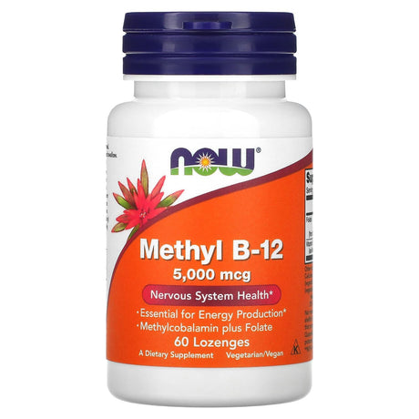 NOW Foods, Extra Strength Methyl B-12, 10,000 mcg, 60 Lozenges - Supply Center USA