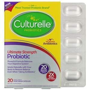 Culturelle, Probiotics, Ultimate Strength Probiotic, 20 Billion CFUs, 20 Once Daily Vegetarian Capsules - Supply Center USA