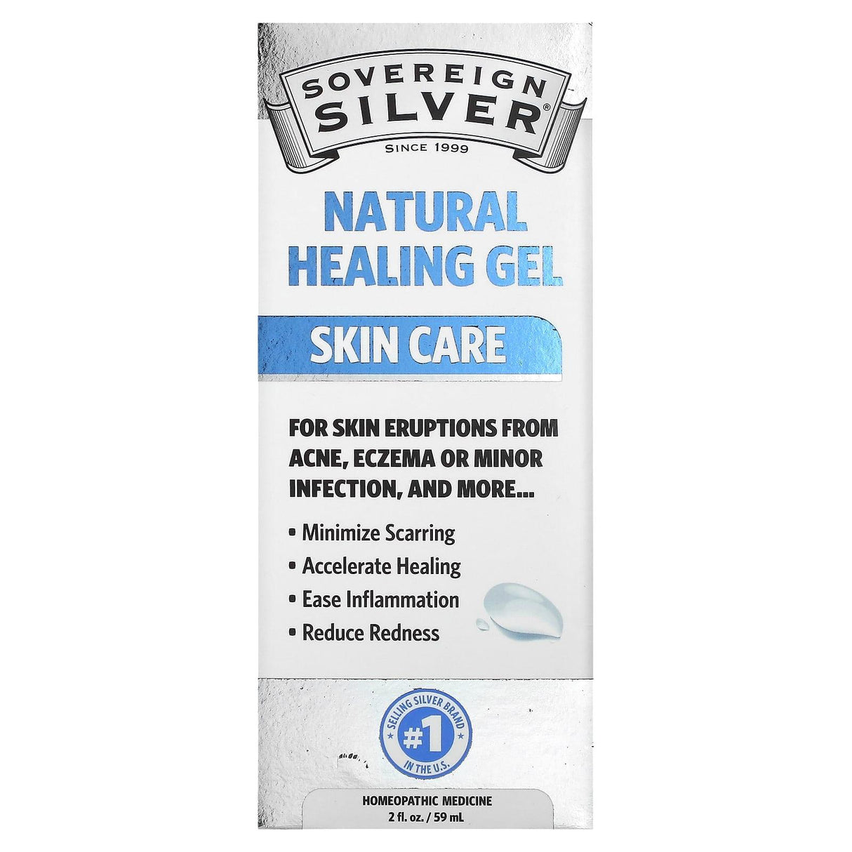 Sovereign Silver, Natural Healing Gel, Skin Care , 2 fl oz (59 ml) - Supply Center USA