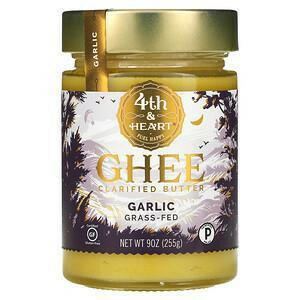 4th & Heart, Ghee Clarified Butter, Grass-Fed, Garlic, 9 oz (255 g) - HealthCentralUSA