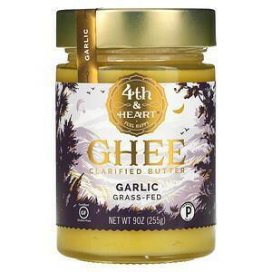 4th & Heart, Ghee Clarified Butter, Grass-Fed, Garlic, 9 oz (255 g) - Supply Center USA