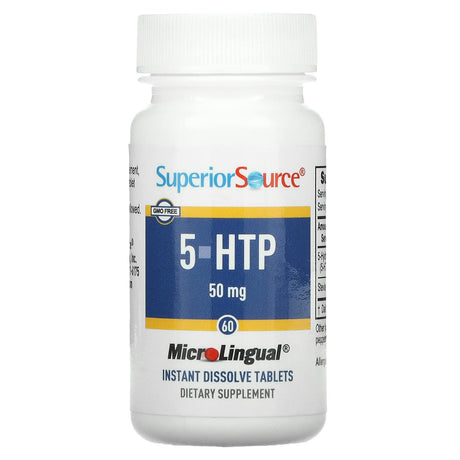 Superior Source, 5-HTP, 50 mg, 60 MicroLingual Instant Dissolve Tablets - Supply Center USA