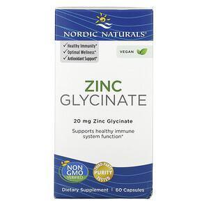 Nordic Naturals, Zinc Glycinate, 20 mg , 60 Capsules - Supply Center USA