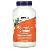 NOW Foods, Magnesium Citrate, 200 mg, 100 Tablets - Supply Center USA