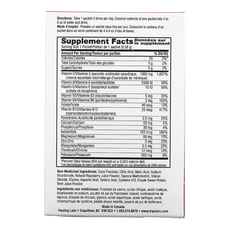 Ener-C, Vitamin C, Multivitamin Drink Mix, Raspberry, 30 Packets, 9.8 oz (278.4 g) - Supply Center USA