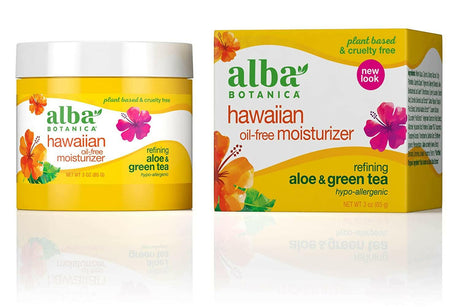 Alba Botanica Hawaiian Oil Free Moisturizer, Refining Aloe & Green Tea, 3 Oz - Supply Center USA