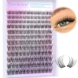 Pawotence Lash Clusters Wispy Cluster Eyelash Extensions 144Pcs Individual Lashes 10-18Mm Lash Extension DIY False Eyelashes Soft Comfortable Eyelash Clusters with Thin Band