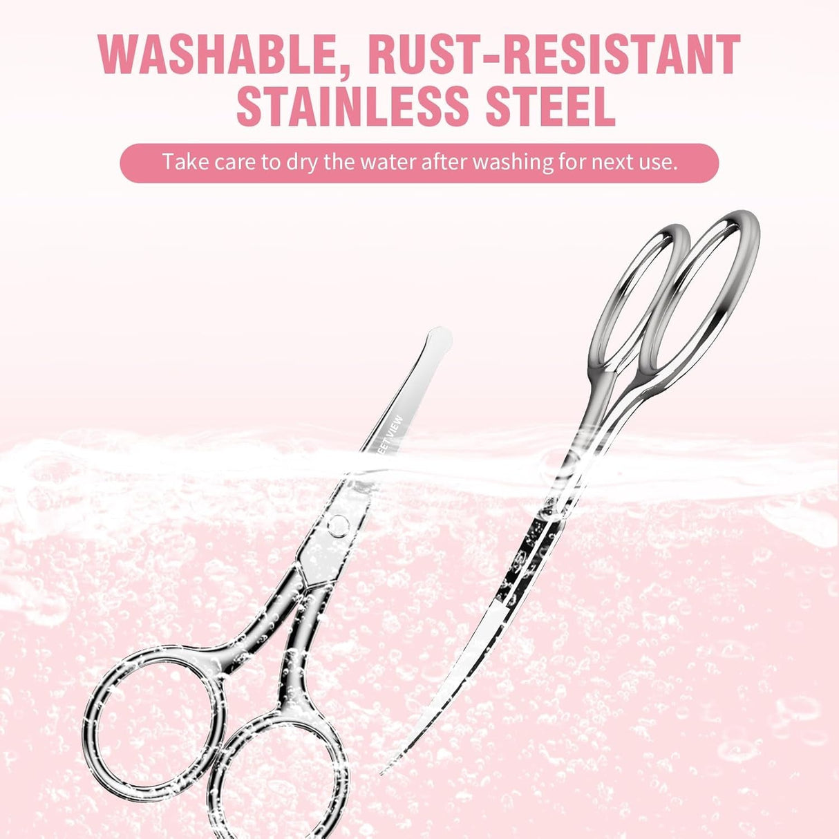 Eyebrow Scissors Curved and Rounded Small Grooming Scissors for Man and Woman Trimming Eyebrows, Nose, Mustache, Eyelashes, Ear Hairs, Nails and Cuticles.