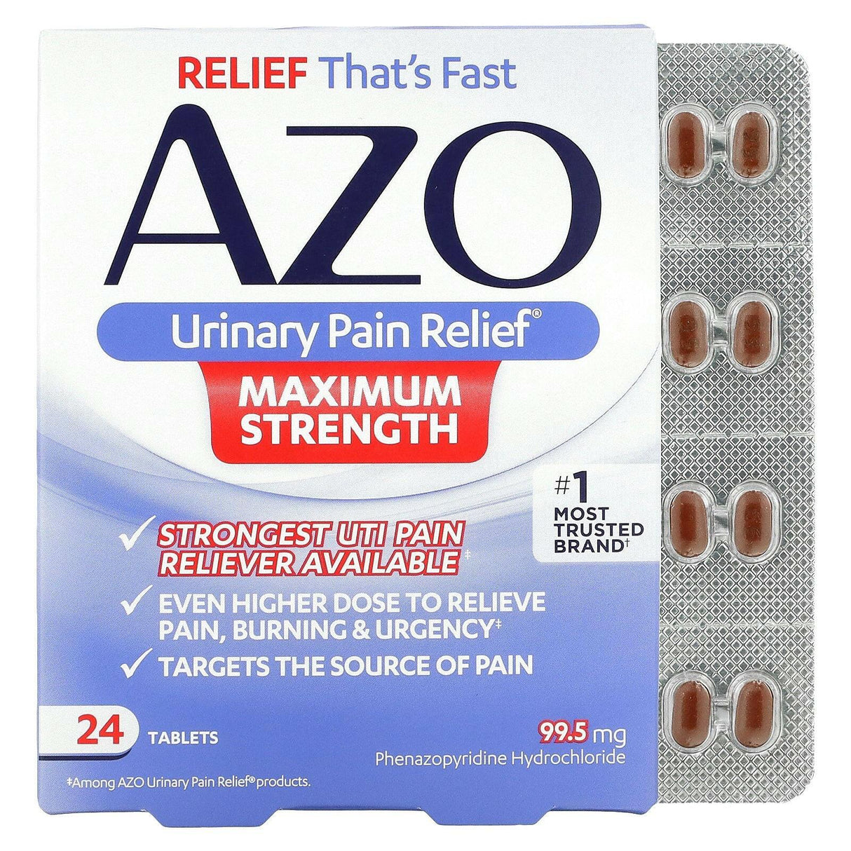 Azo, Urinary Pain Relief, Maximum Strength, 24 Tablets - Supply Center USA