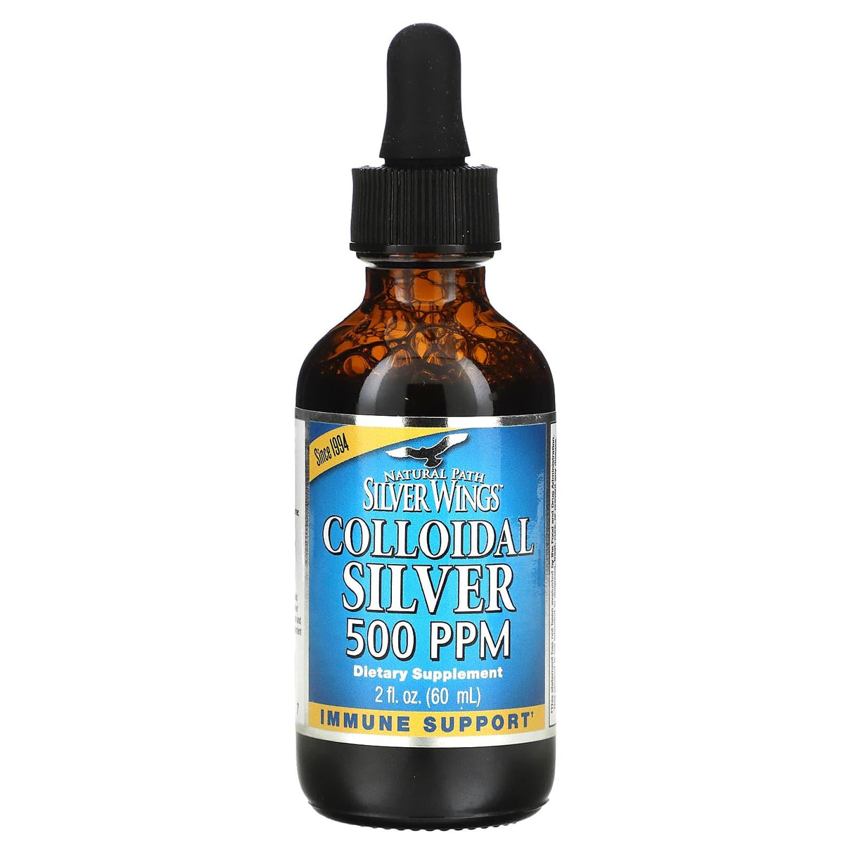 Natural Path Silver Wings, Colloidal Silver, Extra Strength, 500 PPM, 4 fl oz (120 ml) - Supply Center USA