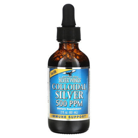 Natural Path Silver Wings, Colloidal Silver, Extra Strength, 500 PPM, 4 fl oz (120 ml) - Supply Center USA