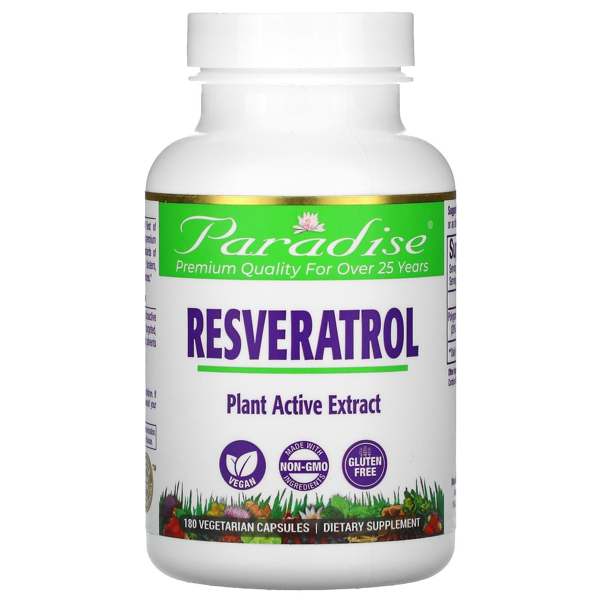 Paradise Herbs, Resveratrol, 60 Vegetarian Capsules - Supply Center USA