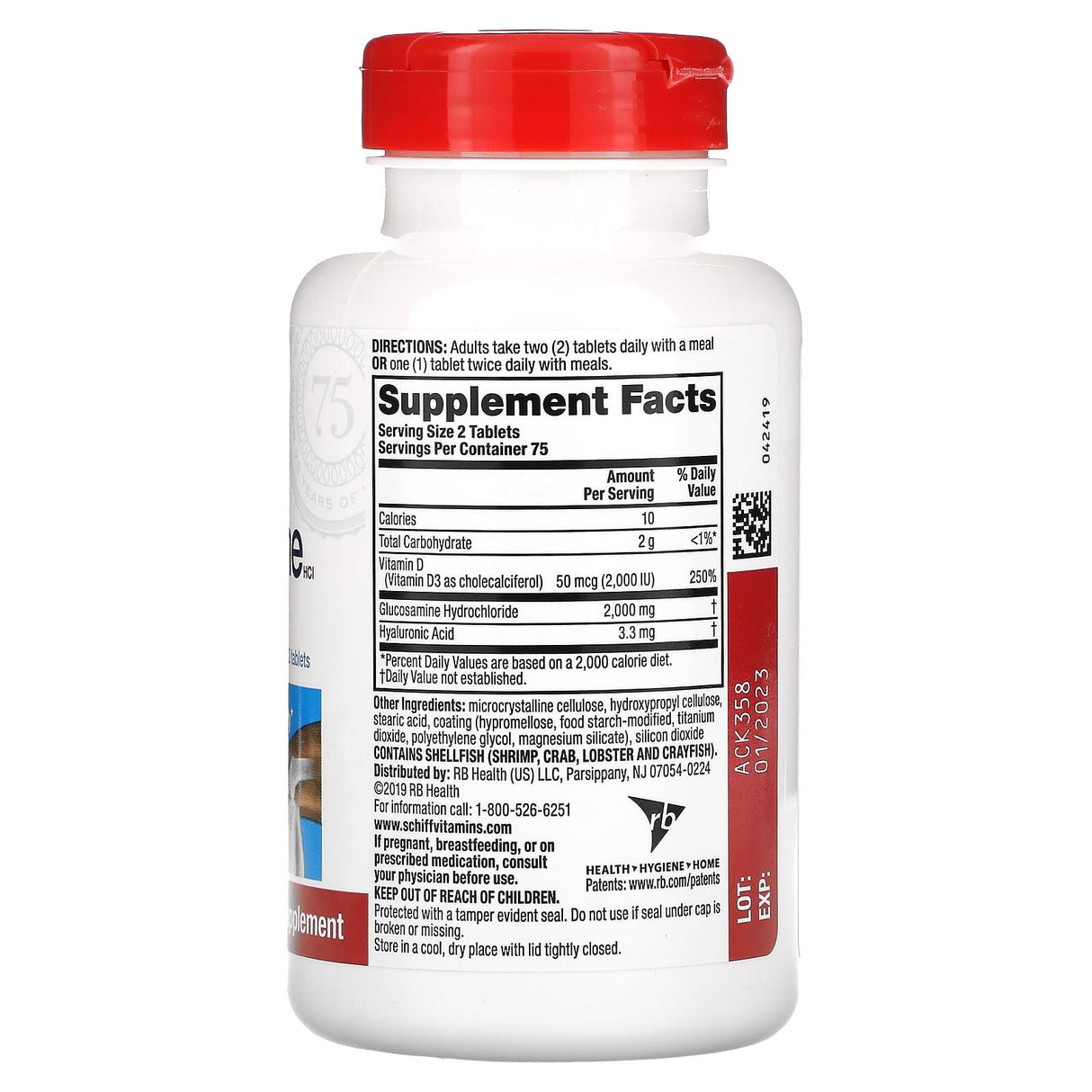 Schiff, Glucosamine HCl Plus Vitamin D3, 1,000 mg, 150 Coated Tablets - Supply Center USA