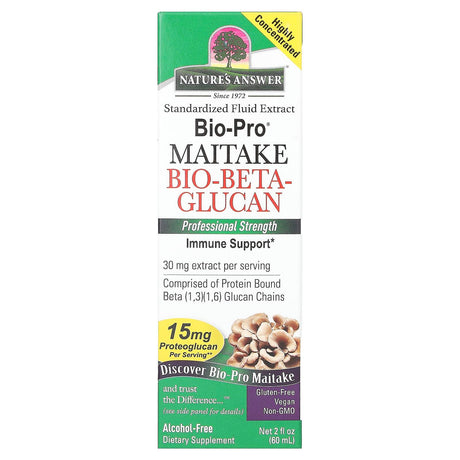 Nature's Answer, Bio-Pro Maitake Bio-Beta-Glucan, Alcohol-Free, 30 mg, 2 fl oz (60 ml) - Supply Center USA