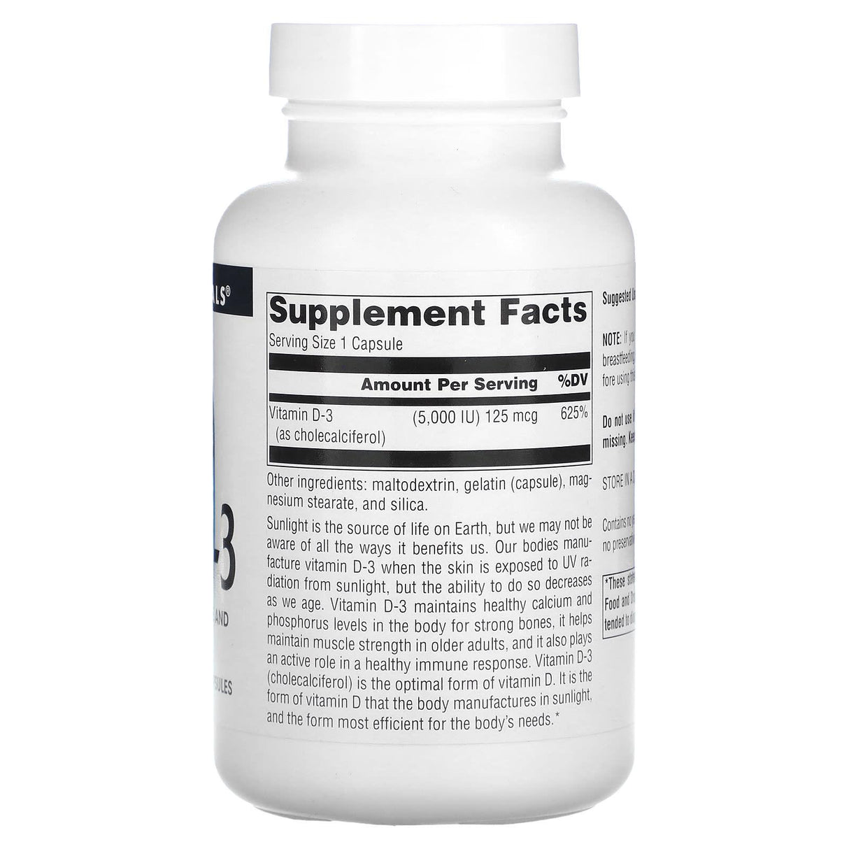 Source Naturals, Vitamin D-3, 5,000 IU (125 mcg), 240 Capsules - Supply Center USA