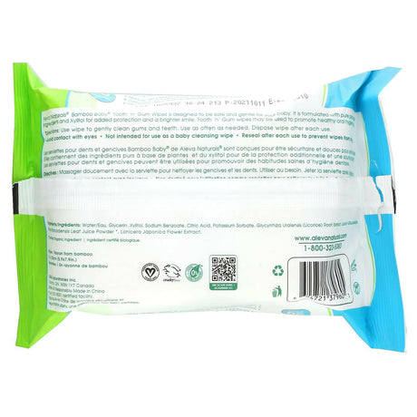 Aleva Naturals, Bamboo Baby, Tooth 'n' Gum Wipes, 30 Wipes - Supply Center USA