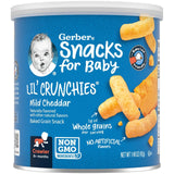 Gerber, Snacks for Baby, Lil' Crunchies, Baked Grain Snack, 8+ Months, Mild Cheddar, 1.48 oz (42 g) - Supply Center USA