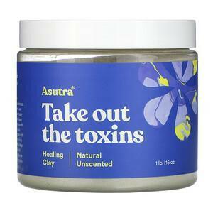 Asutra, Take Out The Toxins, Healing Clay, Natural Unscented, 1 lb (16 oz) - Supply Center USA