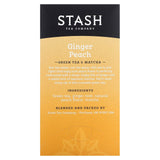 Stash Tea, Green Tea & Matcha, Ginger Peach, 18 Tea Bags, 1.2 oz (36 g) - Supply Center USA