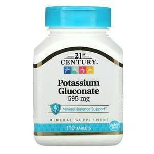 21st Century, Potassium Gluconate, 595 mg, 110 Tablets - Supply Center USA