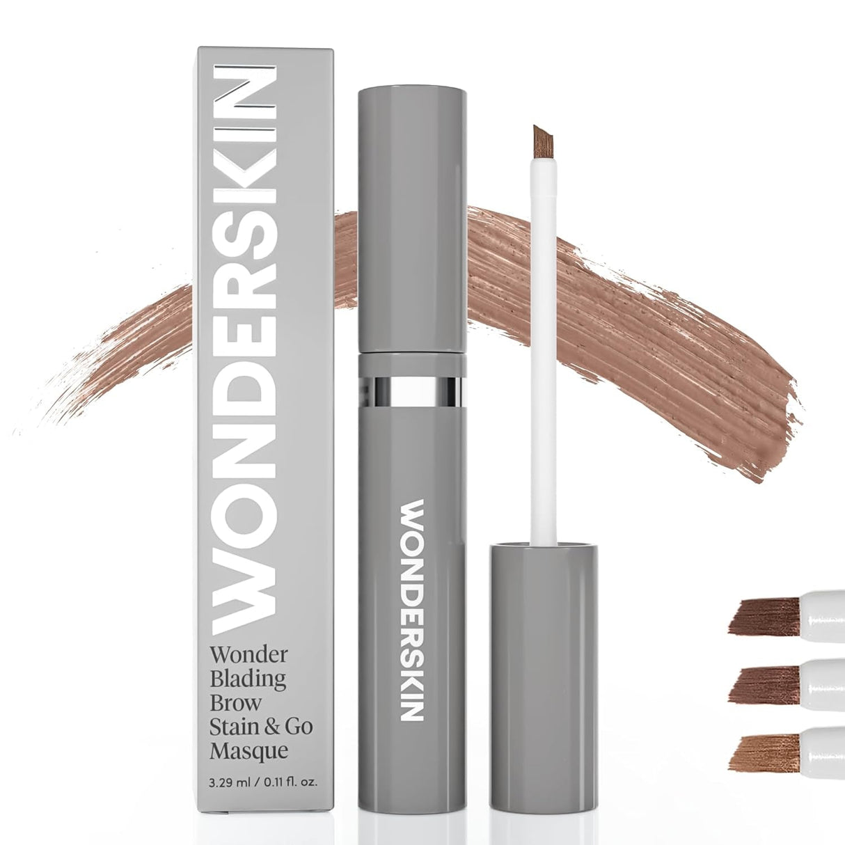 Wonderskin Eyebrow Tint - Wonder Blading Brow Stain & Go Masque, Long Lasting Brow Tint, Transfer Proof and Smudge Proof Eyebrow Stain (Brunette)