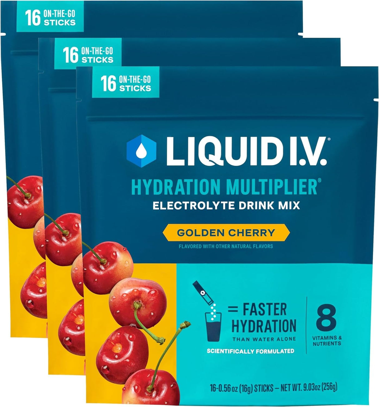 Liquid I.V.® Hydration Multiplier - Seaberry | Electrolyte Powder Drink Mix | 3 Pack (48 Servings)