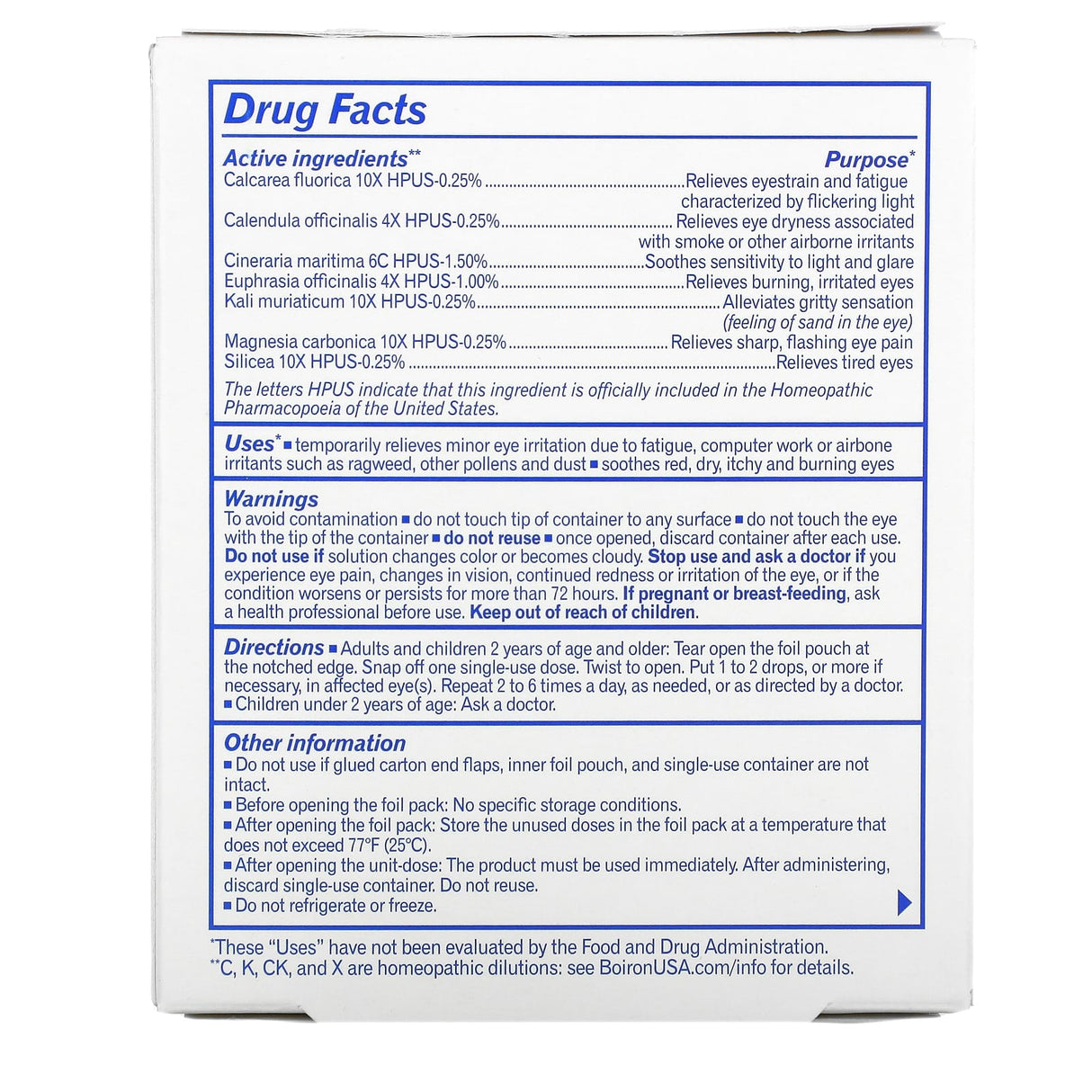 Boiron, Optique 1, Eye Irritation Relief, 30 Doses, 0.013 fl oz Each