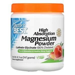 Doctor's Best, High Absorption Magnesium Powder, Sweet Peach, 12.3 oz (347 g) - Supply Center USA