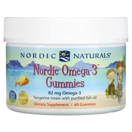 Nordic Naturals, Nordic Omega-3 Gummies, Tangerine, 82 mg, 60 Gummies - Supply Center USA