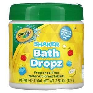 Crayola, Shaker Bath Dropz, 3+, Fragrance-Free, 60 Tablets, 3.59 oz (102 g) - Supply Center USA