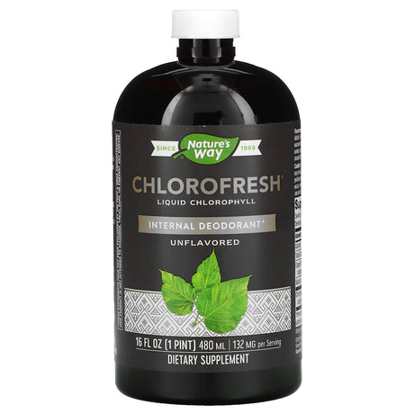 Nature's Way, Chlorofresh, Liquid Chlorophyll, Mint, 132 mg, 16 fl oz (473.2 ml) - Supply Center USA