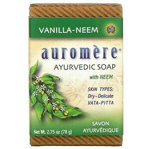 Auromere, Ayurvedic Soap, with Neem, Vanilla-Neem, 2.75 oz (78 g) - Supply Center USA