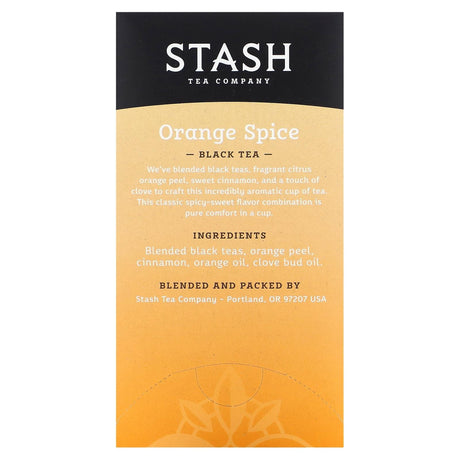 Stash Tea, Black Tea, Peach, 20 Tea Bags, 1.3 oz (38 g) - Supply Center USA