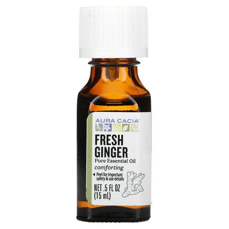 Aura Cacia, Pure Essential Oil, Fresh Ginger, 0.5 fl oz (15 ml) - Supply Center USA