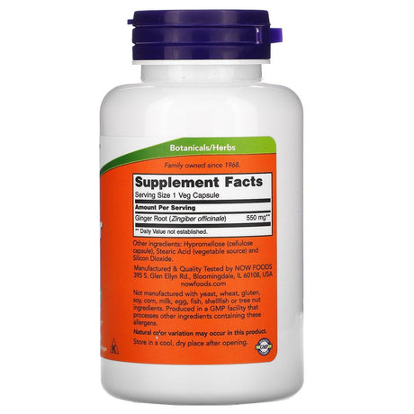 Now Foods, Ginger Root, 550 mg, 100 Veg Capsules - Supply Center USA