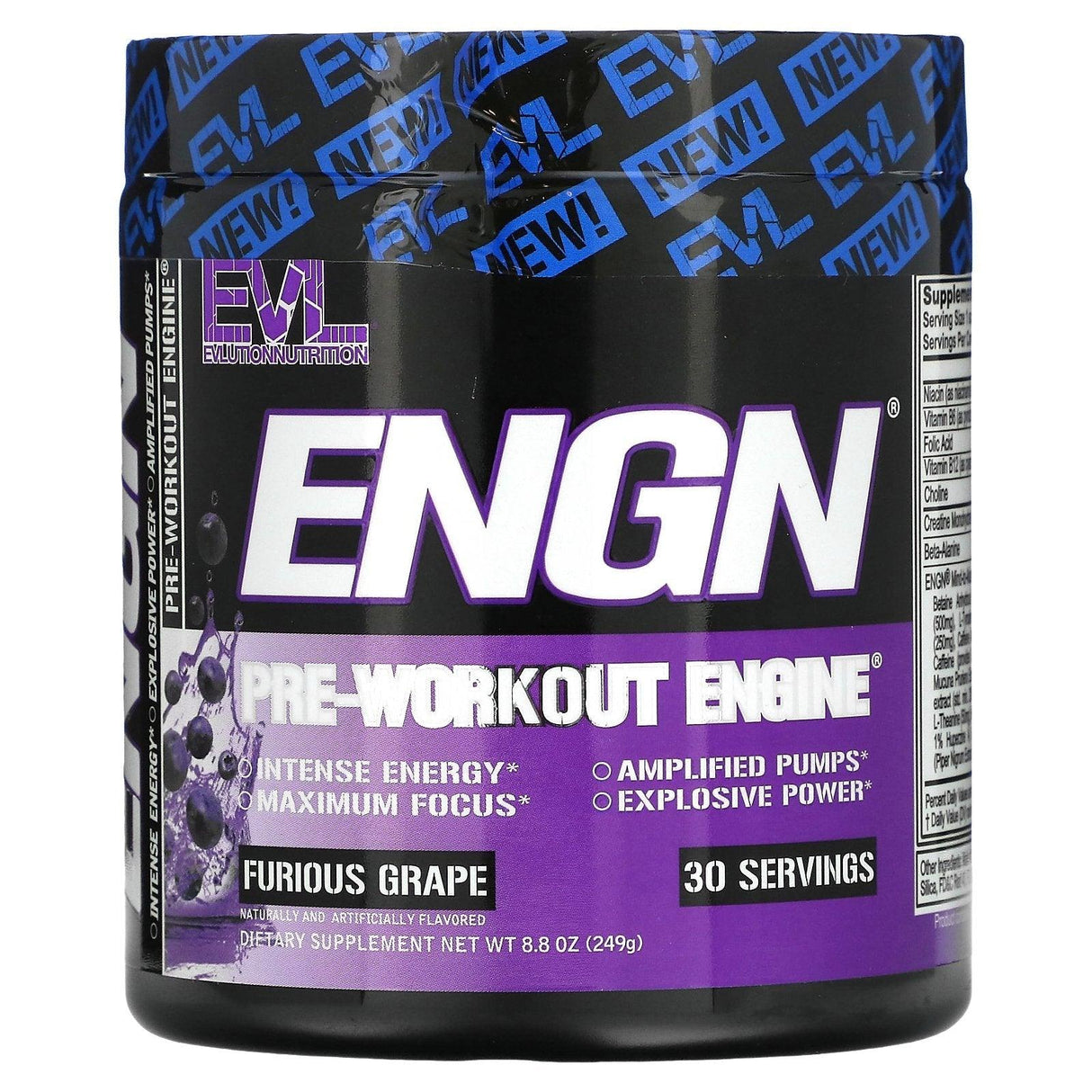 EVLution Nutrition, ENGN, Pre-Workout Engine, Blue Raz, 9 oz (255 g) - Supply Center USA