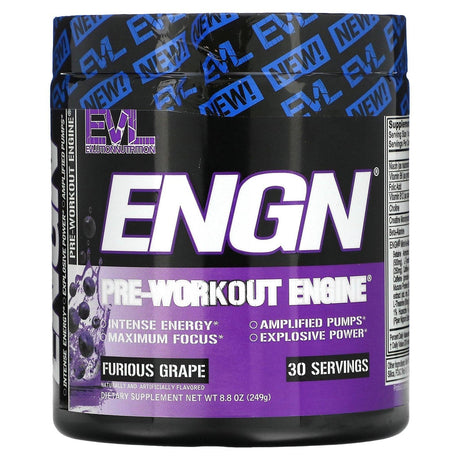 EVLution Nutrition, ENGN, Pre-Workout Engine, Blue Raz, 9 oz (255 g) - Supply Center USA