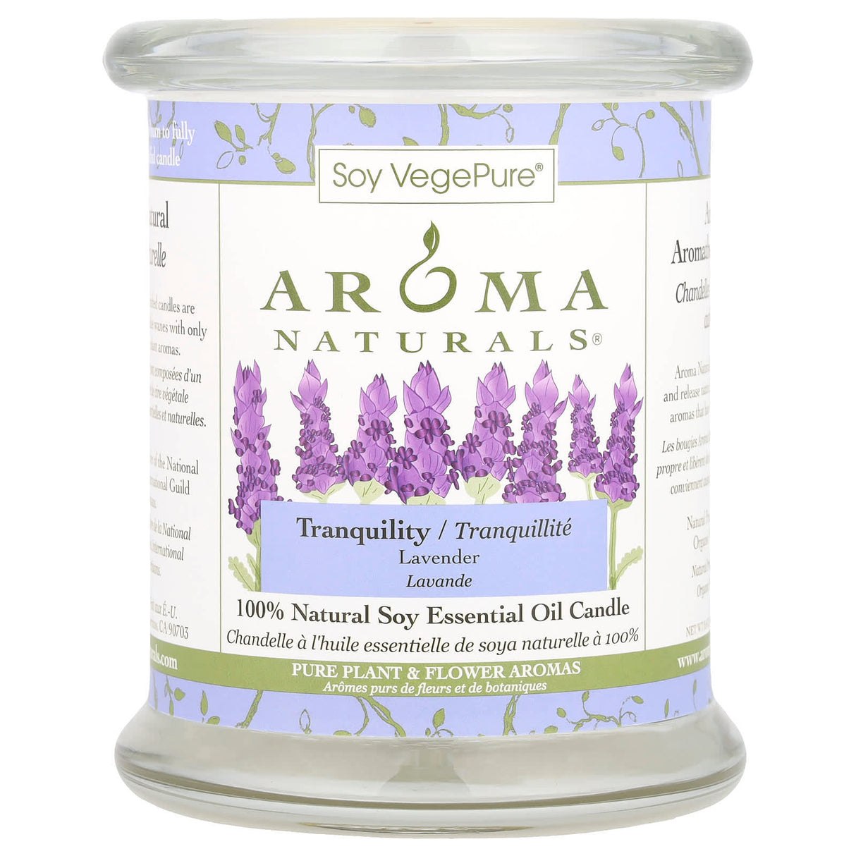 Aroma Naturals, 100% Natural Soy Essential Oil Candle, Tranquility, Lavender, 8.8 oz (260 g)