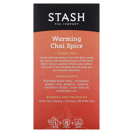 Stash Tea, Black Tea, Orange Spice, 20 Tea Bags, 1.3 oz (38 g) - Supply Center USA